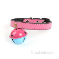 Collier de chien en PVC coloré pour animaux de compagnie avec cloche